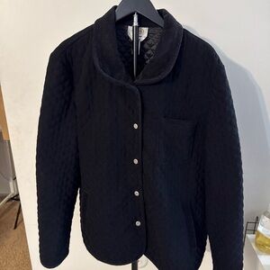 Talbots Quilted Black Bomber Jacket